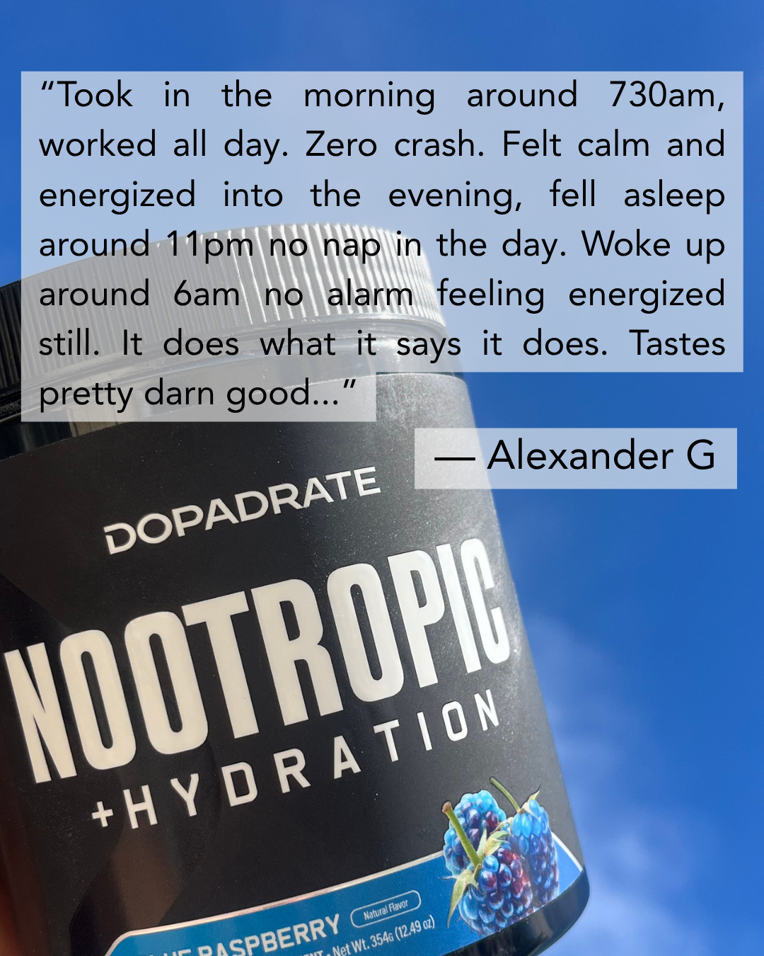Dopadrate Nootropic Hydration Powder-Blue Razz (30 Servings)