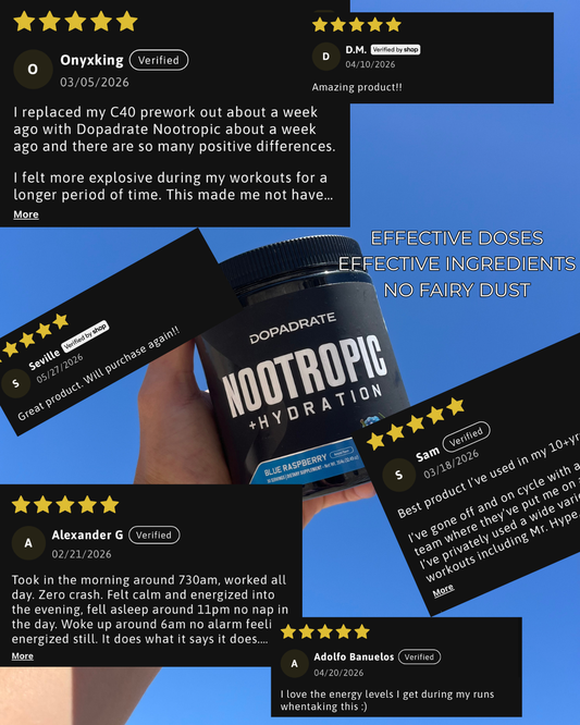 Dopadrate Nootropic Hydration Powder-Blue Razz (30 Servings)
