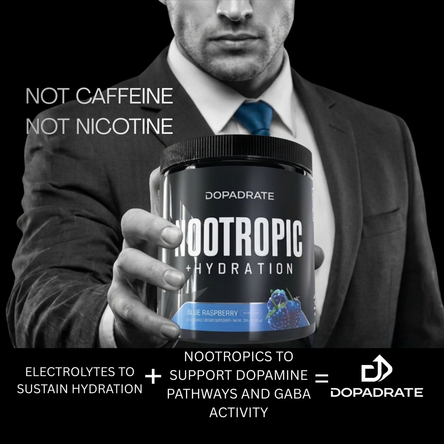 Dopadrate Nootropic Hydration Powder-Blue Razz (30 Servings)